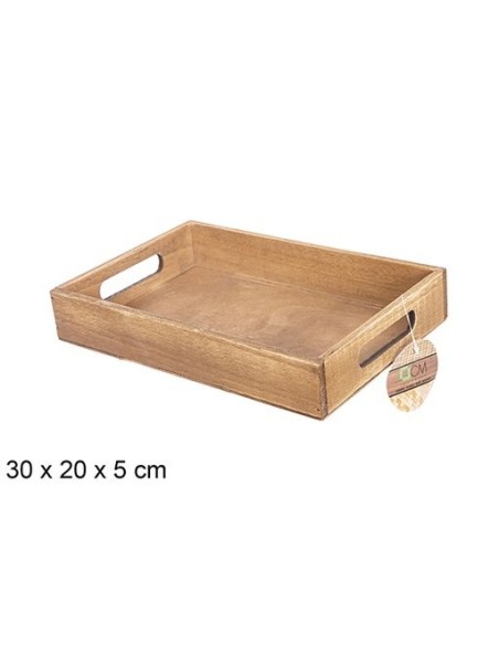 BANDEJA MADERA CAOBA 30x20x5cm
