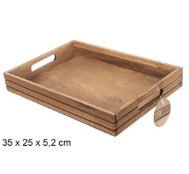 BANDEJA MADERA CAOBA 35x25x5.2cm