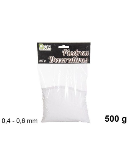 PIEDRA DECORATIVA BLANCA 0.4-0.6mm(500g PIEDRA DECORATIVA BLANCA 0.4-0.6mm(500g