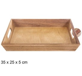 CAJA MADERA CON RANURA CAOBA 35x25x5cm