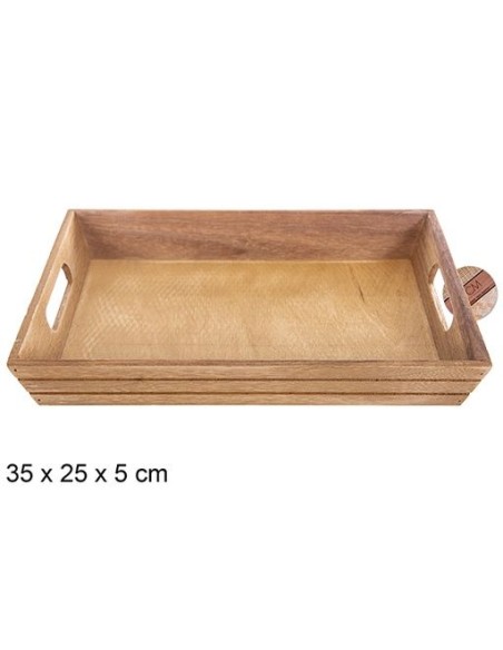 CAJA MADERA CON RANURA CAOBA 35x25x5cm
