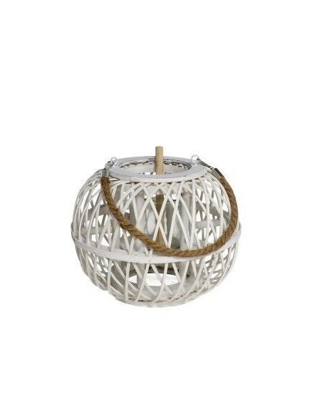 PORTAVELAS BLANCO VASO CRISTAL DONNER 22