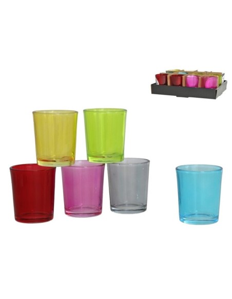 PORTAVELAS CRISTAL RED. LINARES 5,6X6,8CM 6 S