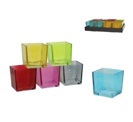 PORTAVELAS CRISTAL CUAD. LIRIA 8CM 6 SURT