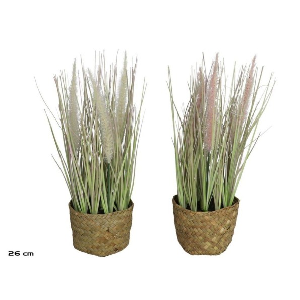 MACETA ALGAS GRASS CON FLOR SURT 26 CM