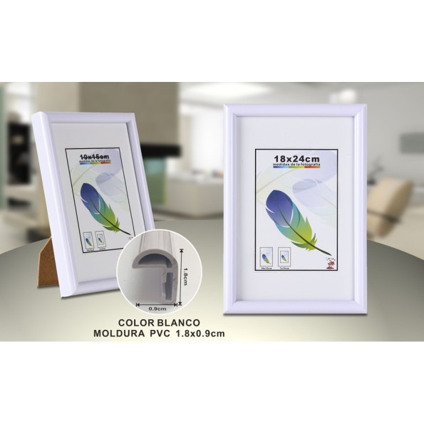 PORTAFOTO BLANCO PVC-604 18*24CM(12/24)