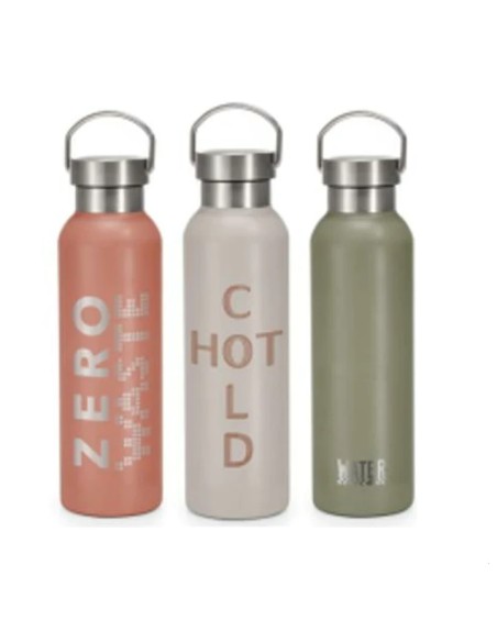 BOTELLA INOX 7X7X27 500ML DOBLE PARED 3 SURT.