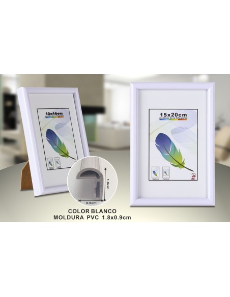PORTAFOTO BLANCO PVC-604 15*20CM(12/36)