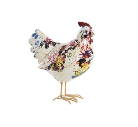 FIGURA RESINA 15X9,2X18 GALLINA MULTICOLOR
