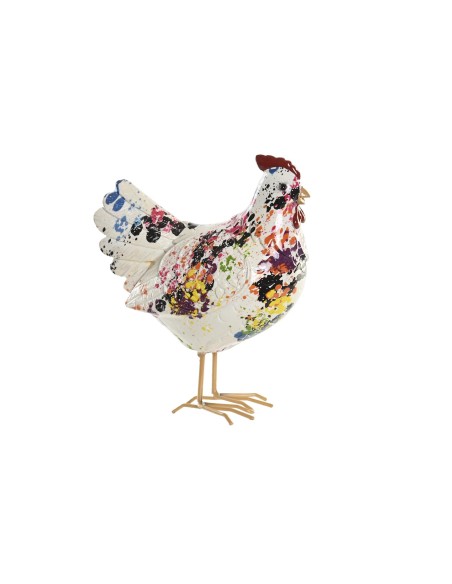 FIGURA RESINA 15X9,2X18 GALLINA MULTICOLOR