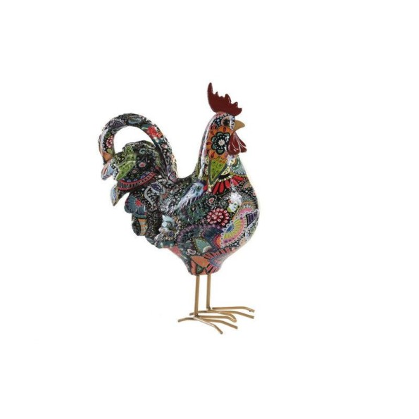 FIGURA RESINA 16,4X9X24 GALLO MULTICOLOR