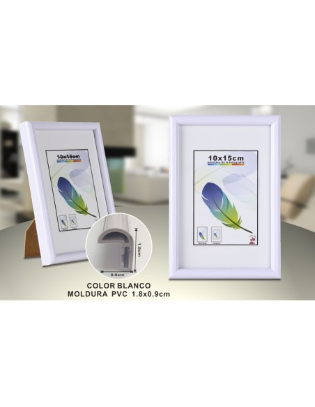 PORTAFOTO BLANCO PVC-604 10*15CM(15/60)