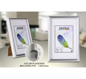 PORTAFOTO PLATA PVC-601 18*24CM(12/24)