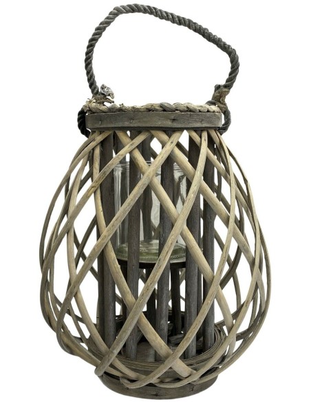 PORTAVELA VASO CRISTAL MADRID GRIS 40CM