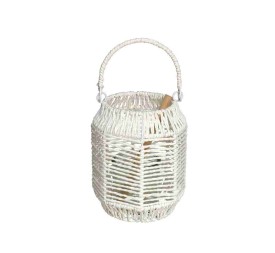 PORTAVELAS BLANCO VASO CRISTAL CESTO 18C