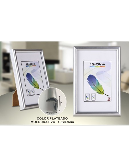 PORTAFOTO PLATA PVC-601 15*20CM(12/36)