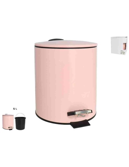 PAPELERA BAÑO 5L METAL C/PEDAL FLORA 3