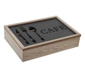 CUBERTERO MDF METAL 25X18X6 MARRON