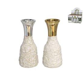 JARRON LUGO 6,5X15CM GRES ORO/PLATA SURT