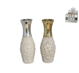 JARRON LUGO 6,5X18CM GRES ORO/PLATA SURT