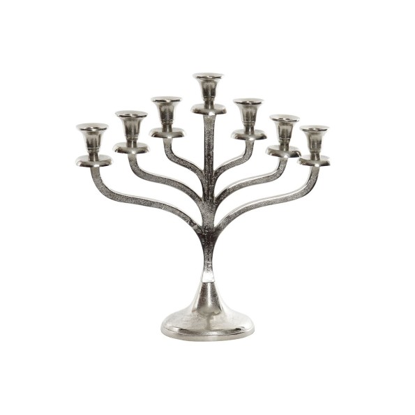 CANDELABRO ALUMINIO 38X10X38 7 VELAS PLATEADO