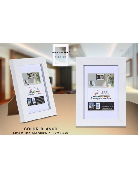 PORTAFOTO MADERA 15X20CM DM-810 (12/36)