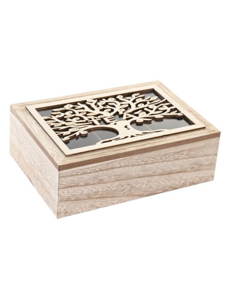 CAJA INFUSIONES MDF CRISTAL 24X16X8 ARBOL MARRON CAJA INFUSIONES MDF CRISTAL 24X16X8 ARBOL MARRON
