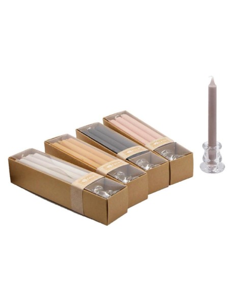 VELA SET 4 CERA 2X2X20 48 GR, PORTAVELA 2 SURT.