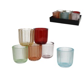 PORTAVELAS CRISTAL RED. LORCA 7,4X7,8CM 3 SURT. 6