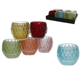 PORTAVELAS CRISTAL RED. BURGOS 10X8,7CM 2 SURT. 6