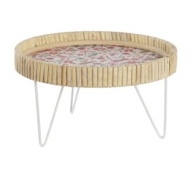 BANDEJA DECORACION MDF METAL 26X26X14,5 NATURAL