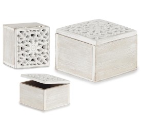 CAJA CALADA MADERA CUADRADA BLANCO