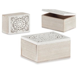CAJA CALADA MADERA RECTANGULAR BLANCO