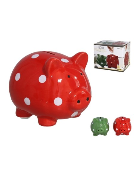 HUCHA CERDITO DOTS 10X13X11CM 2ST