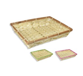 CESTO BAMBU COL NATURAL BORDES COL SURT 38x29x7cm