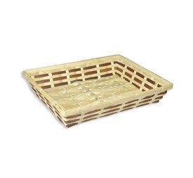 CESTO BAMBU RECTG COMBINADO NATURAL Y MARRON 38x29x7cm