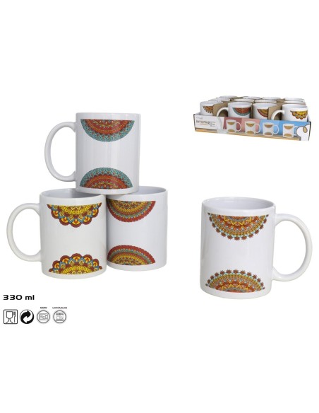 JARRA MUG GRES 330ML KINSHASA 4 SURTIDOS