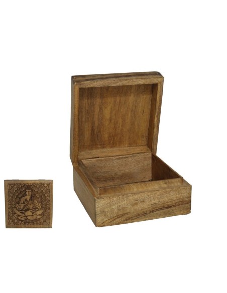 CAJA TALLADA BUDA 17X17X8CM
