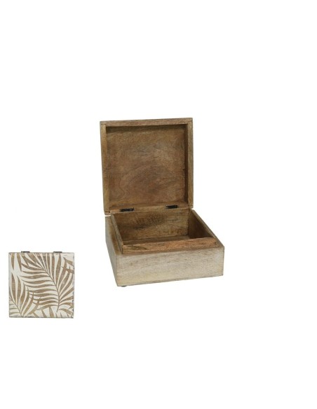 CAJA TALLADA LEAF 17X17X8CM