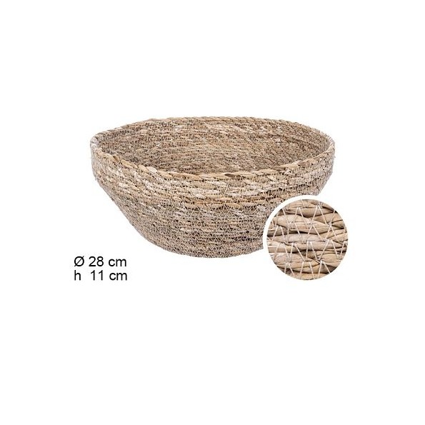 PANERA SEAGRASS REDONDA CONICA NATURAL 28x18x11cm