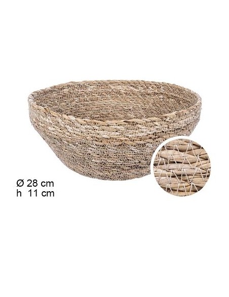PANERA SEAGRASS REDONDA CONICA NATURAL 28x18x11cm