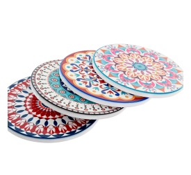 POSAVASOS SET 4 DOLOMITE 10,8X10,8X0,7 72 MANDALA