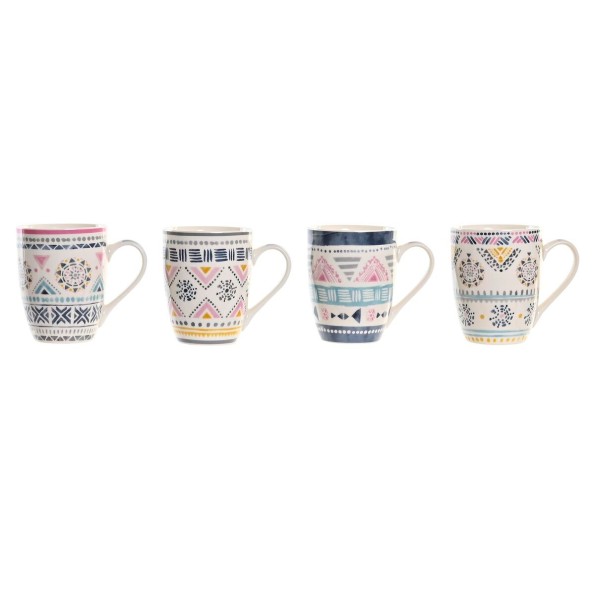 MUG PORCELANA 11,5X8,3X10,5 340ML BOHO 4 SURT.