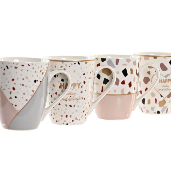 MUG PORCELANA 11,5X8,3X10,5 340ML TERRAZO 4 SURT.