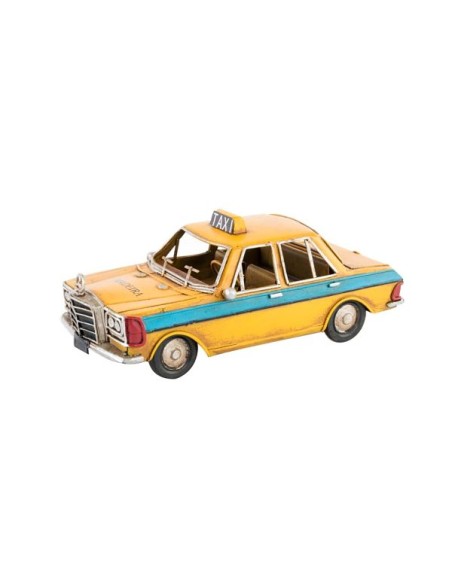 VEHICULO DECORACION METAL 16X9X12 COCHE AMARILLO