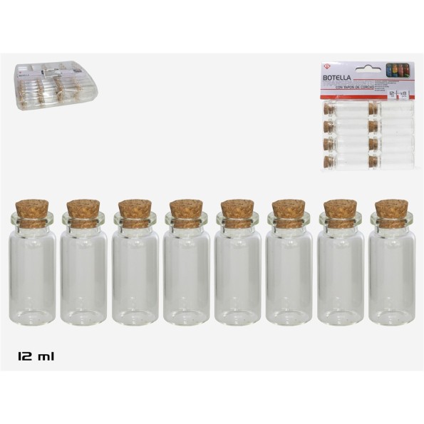 SET BOTELLA X8  TRANS. T/CORCHO12 ML