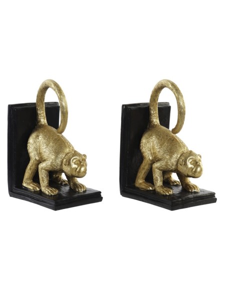 SUJETALIBROS SET 2 RESINA 13,5X10X19 MONO DORADO