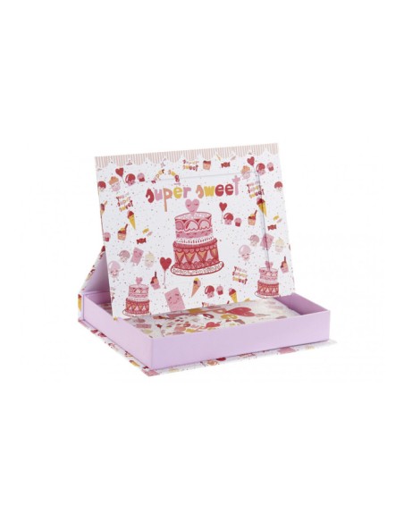 DIARIO CARTON PAPEL 15,3X3,5X19,9 SUPERSWEET ROSA