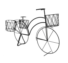 BICI NEGRA 3 MACETEROS 78X42X54CM