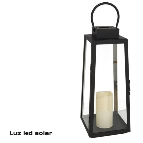 FAROL SOLAR CON VELA LED 18X18X45 CM